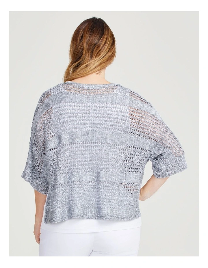 Pointelle Sparkle Over Top in Silver