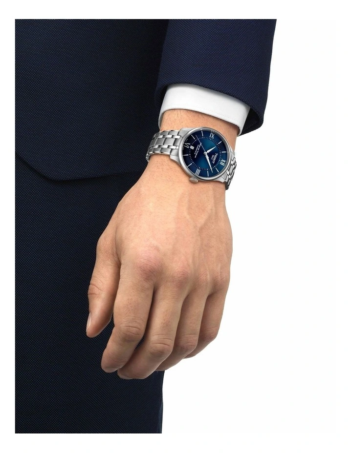 Chemin des Tourelles Powermatic 80 39mm T1398071104800 Watch in Blue