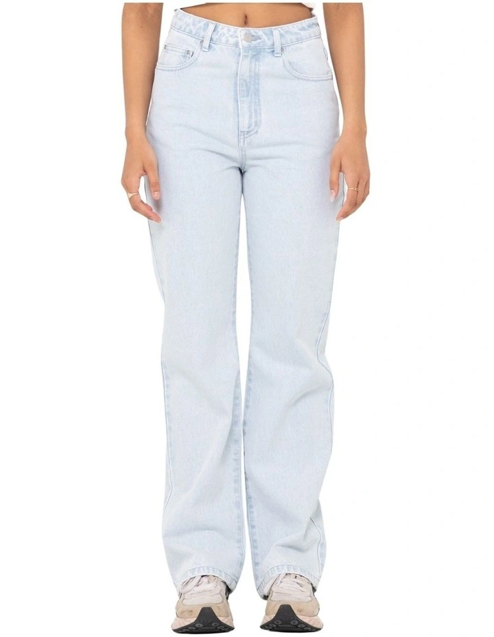 High Wide Straight Leg Jean in Blue