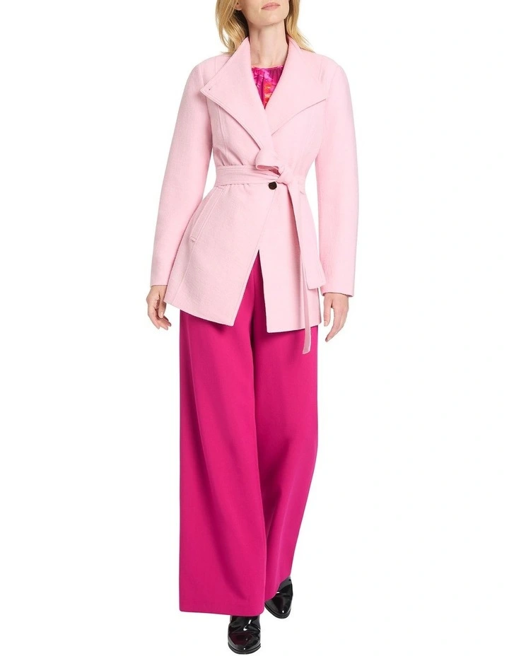 Luisa Felted Wool Coat in Pink