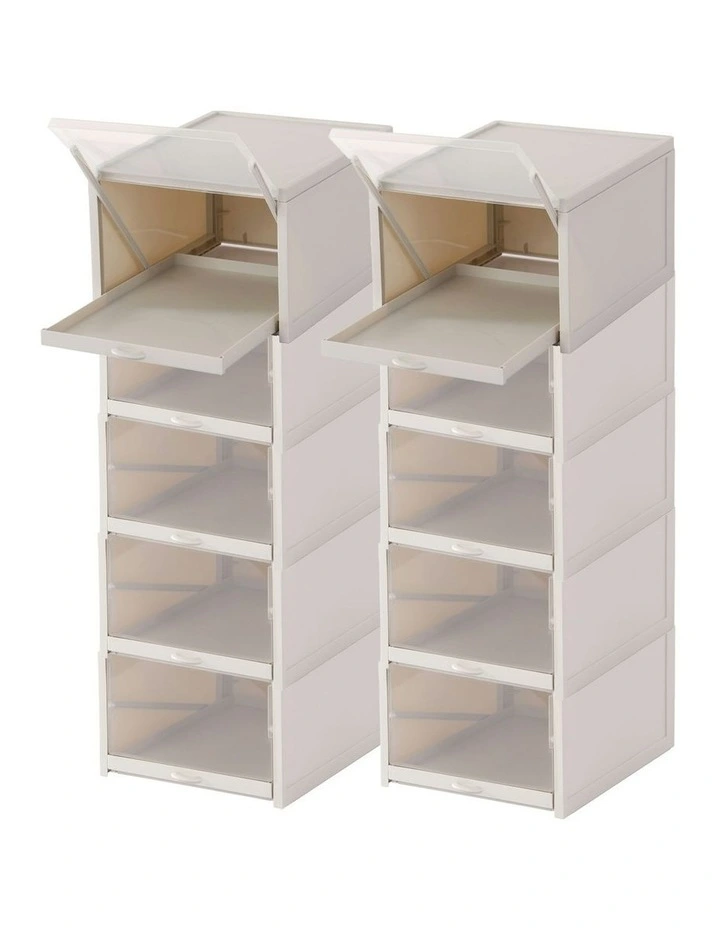 Stackable Shoe Organizer 10 Pack in Grey