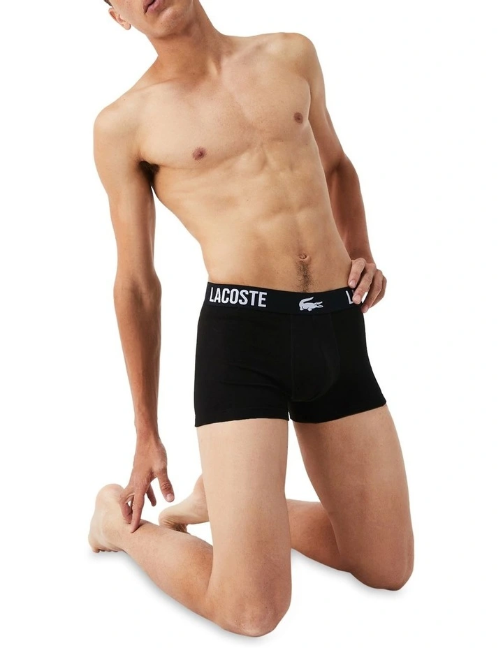 Solid Logo Trunks 3 Pack in Black/White/Red