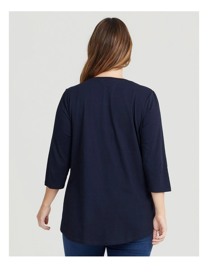 Organic Crew Swing 3/4 Tee Navy