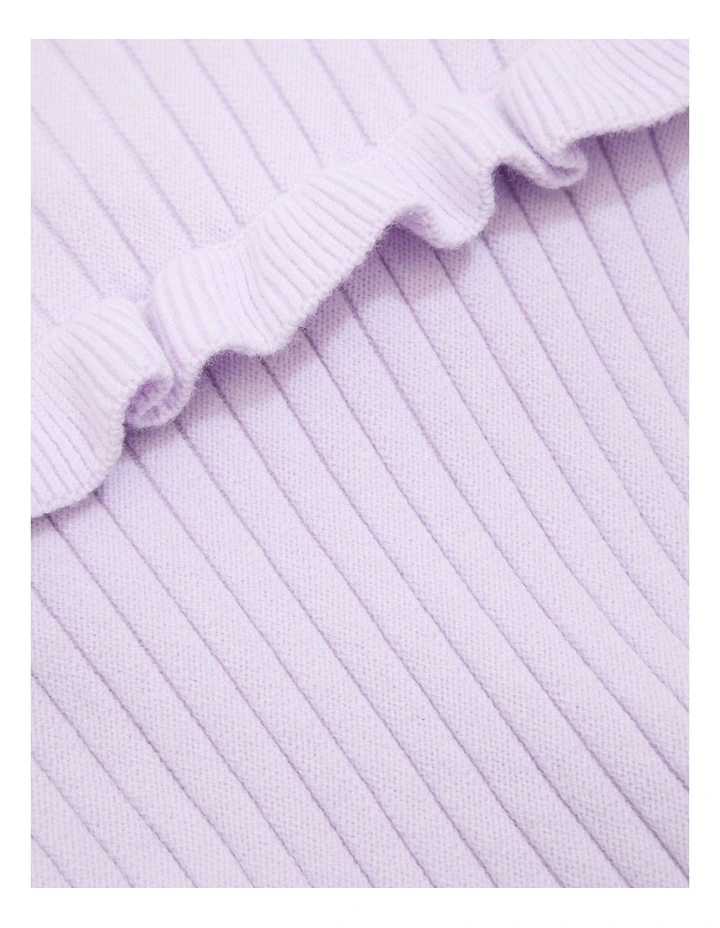 Frill Knit Dress in Lilac