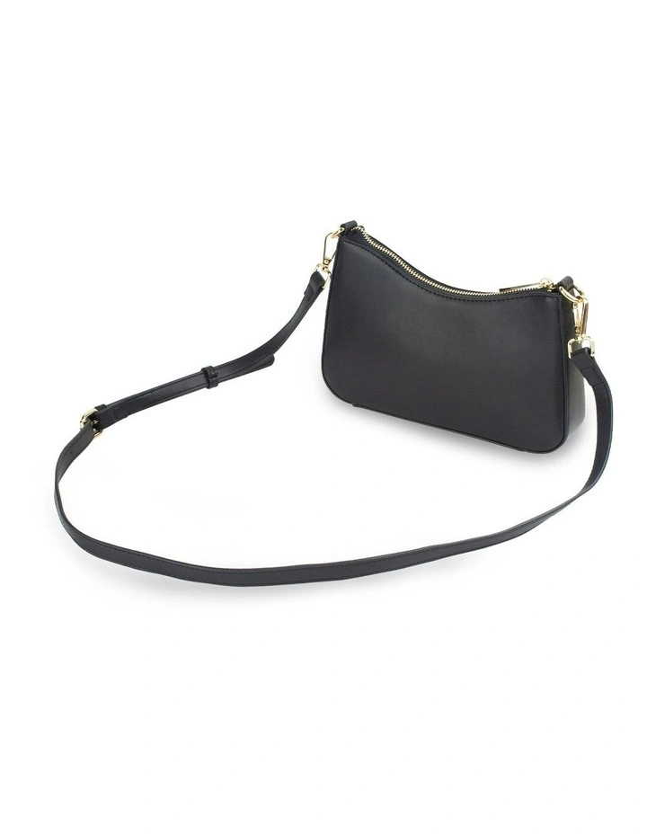 Olivia Tortoise Shell Chain Crossbody Bag in Black