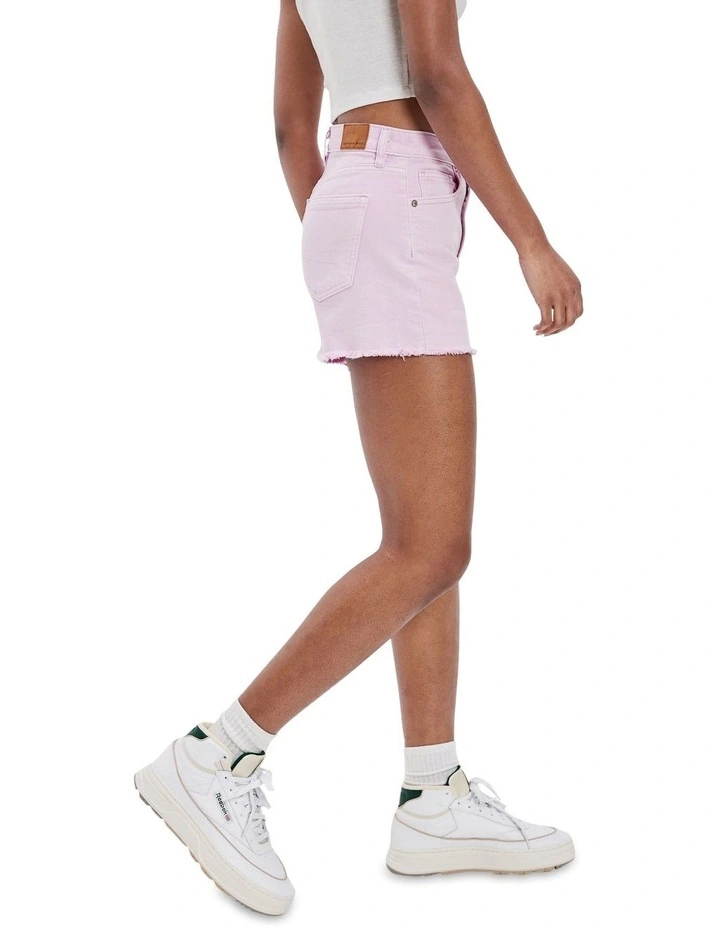 Stretch Twill Mom Short in Lavender