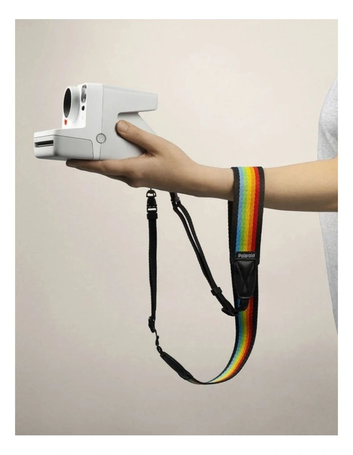 Flat Camera Strap Rainbow and Black