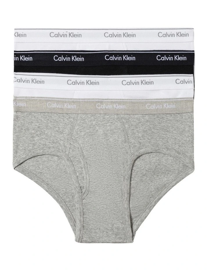 Cotton Classics Brief 4 Pack in Grey/White