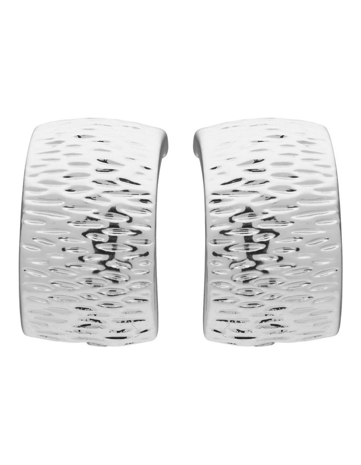Grainline Curve Clip On Earrings in Silver