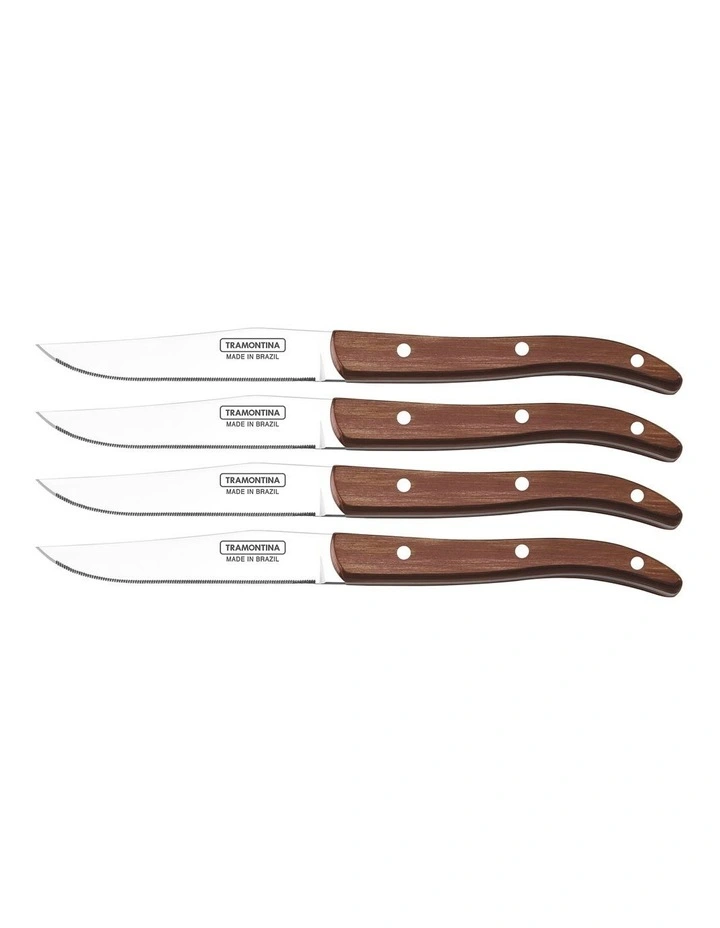 Paisano 4 Piece Knife Set Brown