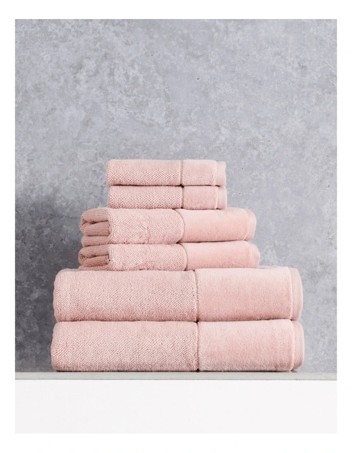 Velour 6 Piece Towel Pack in Dusty Pink
