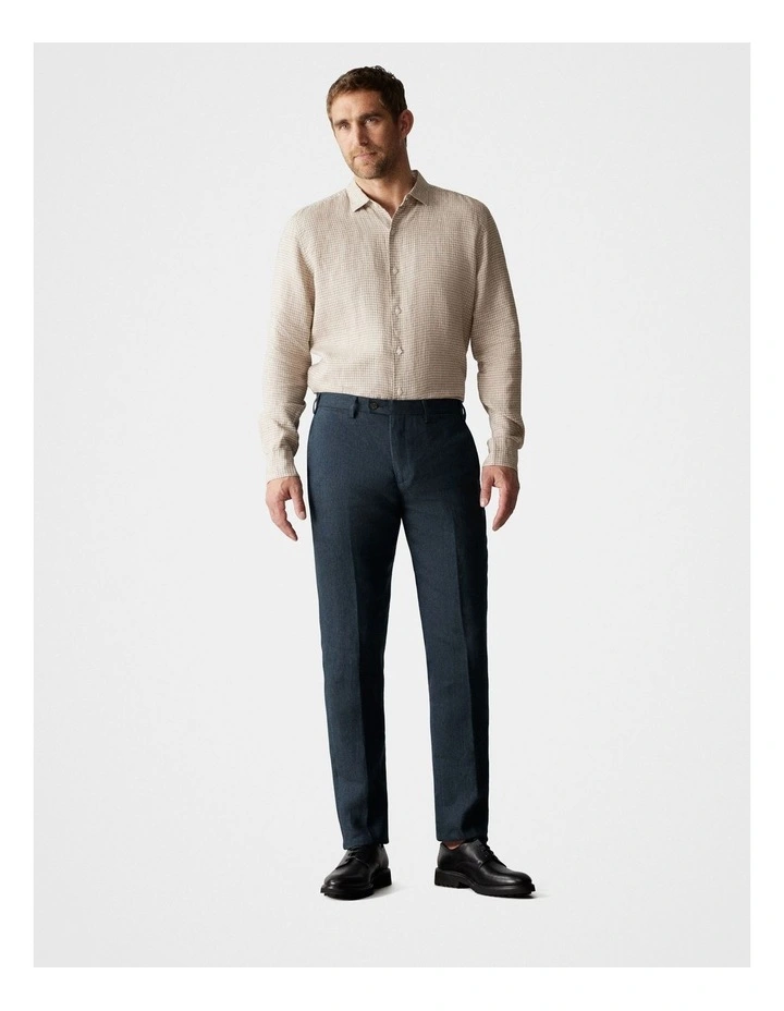 Regular Fit Irish Linen Pant in Navy
