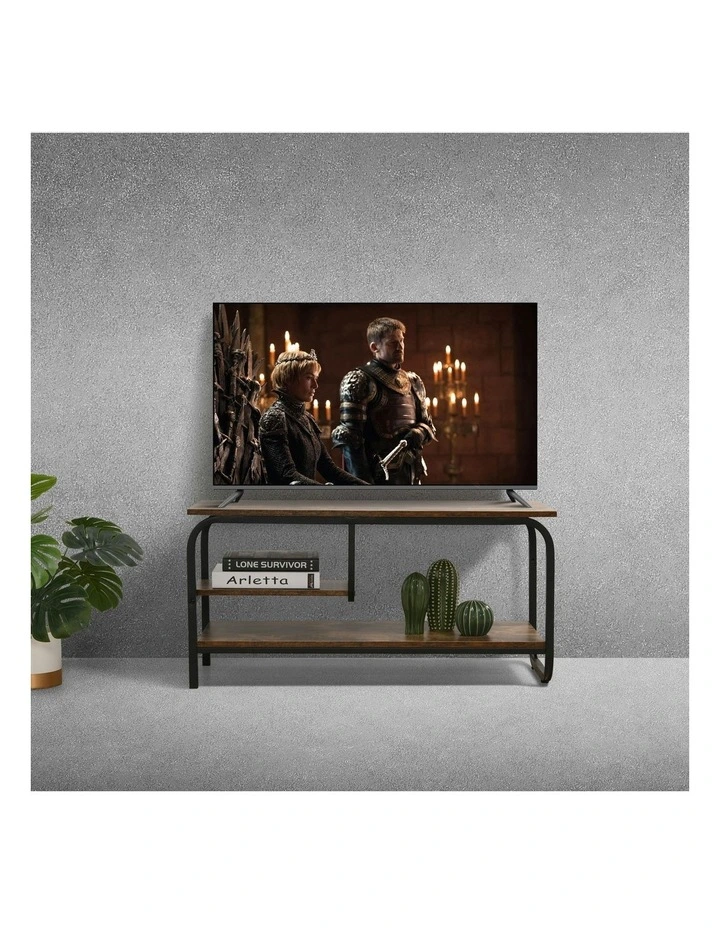 Rustic Wooden TV Unit 90x35x43cm in Brown