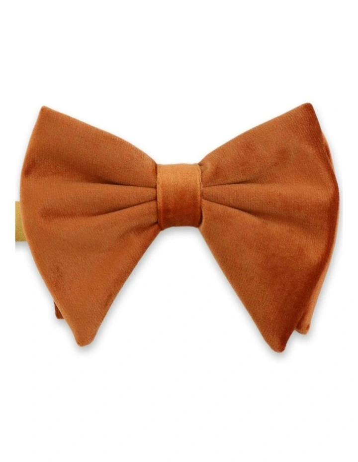 Floppy Velvet Bow Tie in Rust
