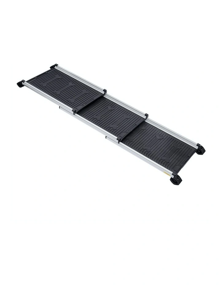 Heavy-Duty Aluminium Telescopic Non-Slip Pet Ramp in Black