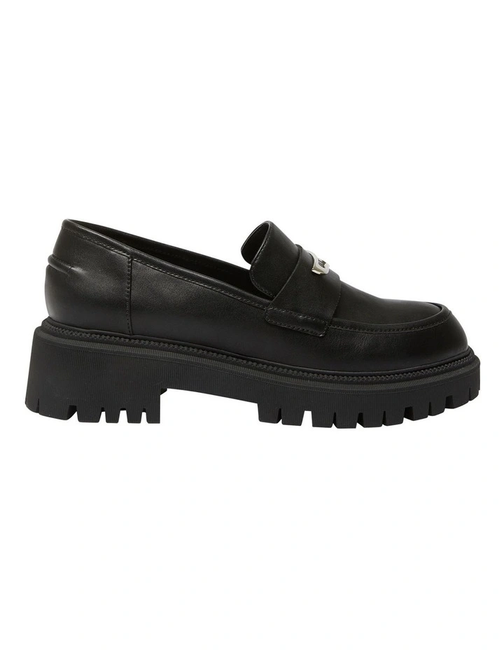 Simon Flat Shoes in Black Smooth
