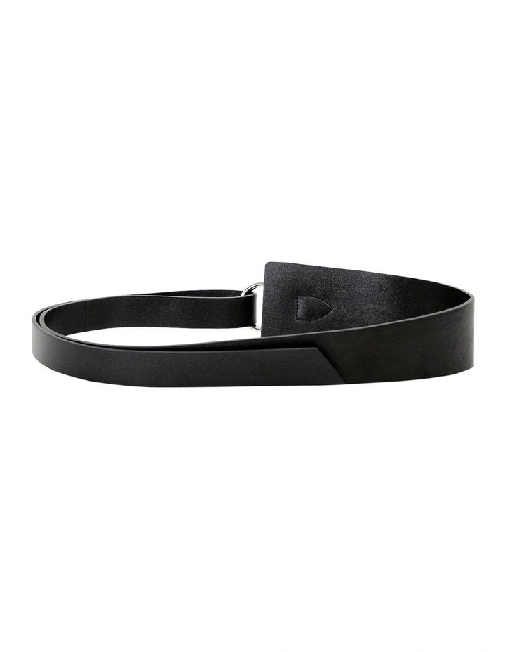 New Divide Leather Belt in Black
