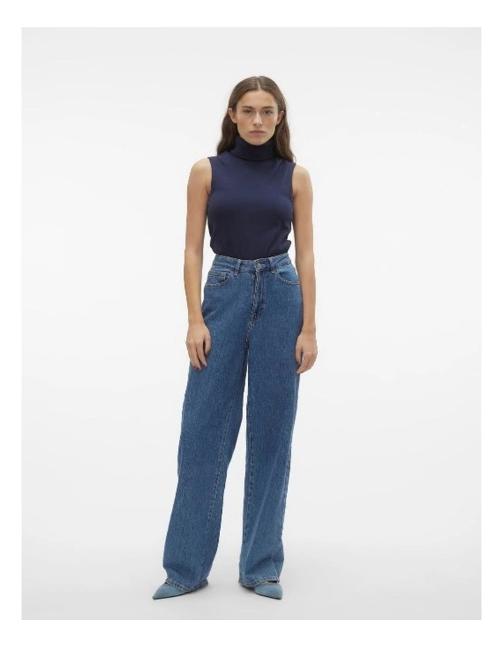 Vita Roll Neck Top in Navy Blazer