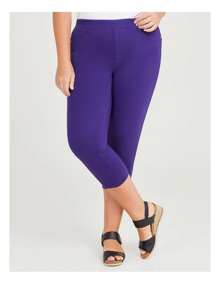 The Bestfriend Crop Jegging in Oxford Purple