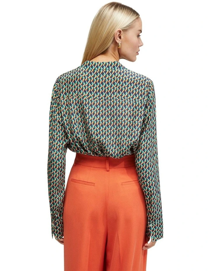 Poppy Zigzag Print Blouse in Multi