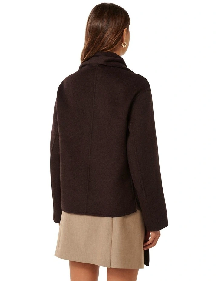 Stella Scarf Coat in Brown