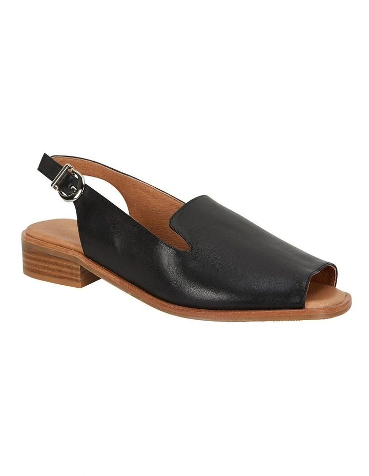 Delaney Sandals in Black Leather