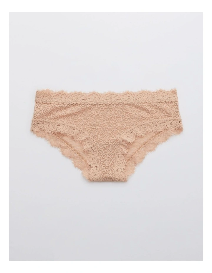 Eyelash Lace Cheeky Underwear in Beige