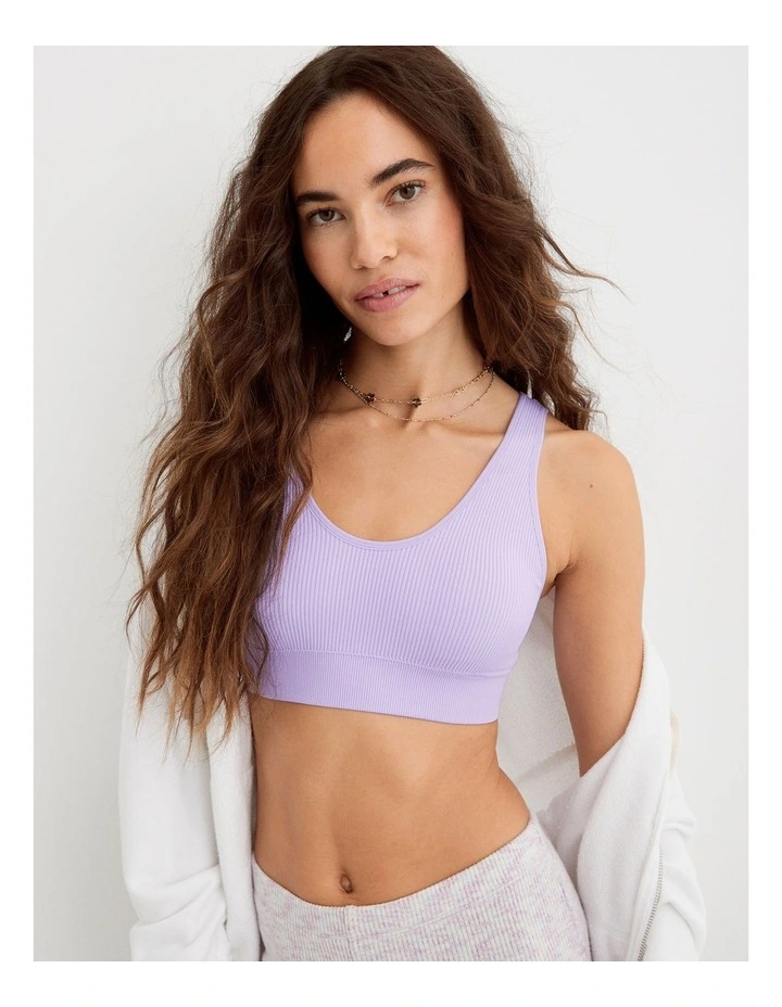 Seamless Padded Bralette in Violet Flurry