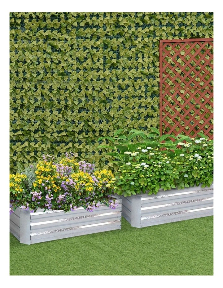 Rectangle Galvanised Raised Garden Bed 120cm Silver
