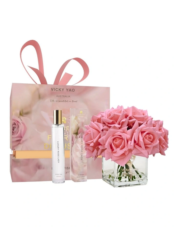 Flamingo Pink Rose Floral Art & Jasmine Magnolia Fragrance 50ml