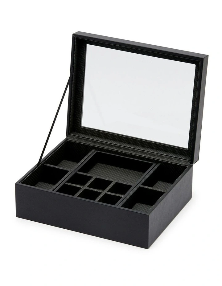 William Watch and Cufflink Box in Black