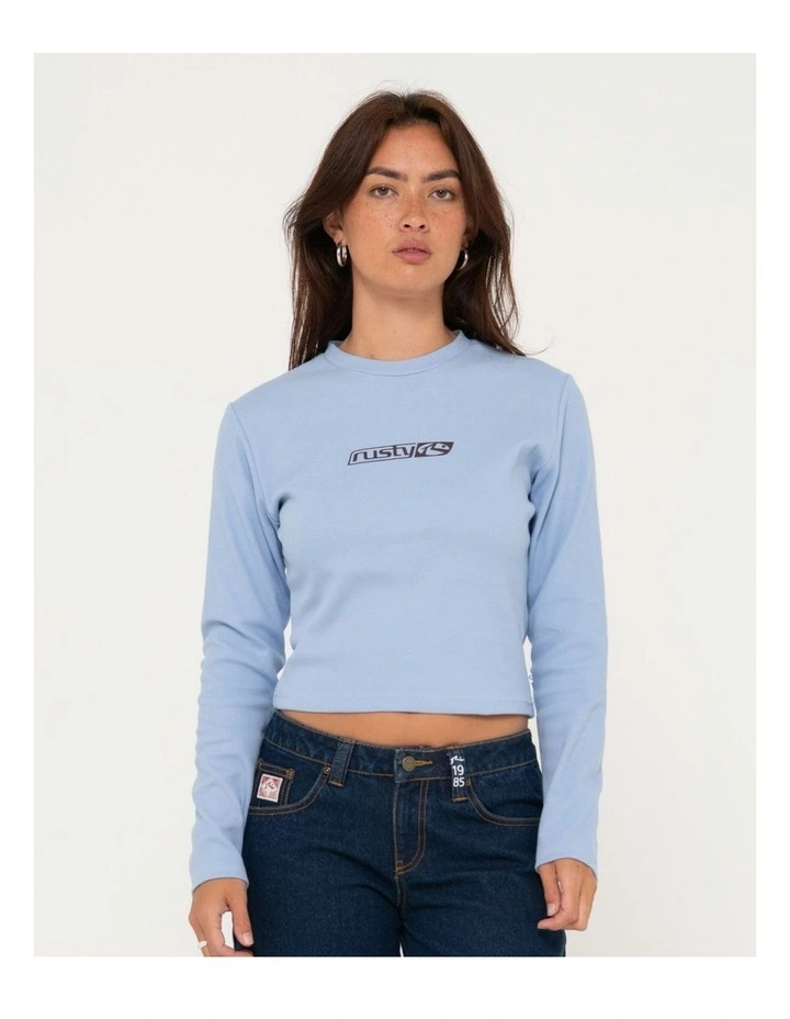 Racer Long Sleeve Skmmer Tee in Blue