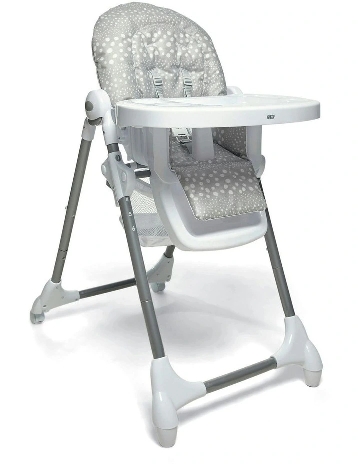 Snax Adjustable Highchair with Removable Tray in Grey Spot