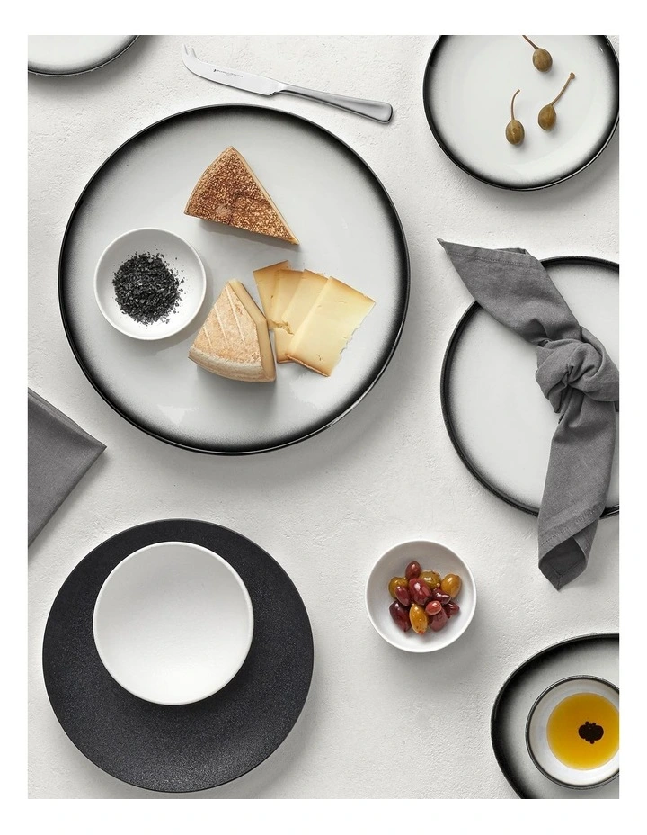 Caviar Granite Coupe Plate 15cm Black/White