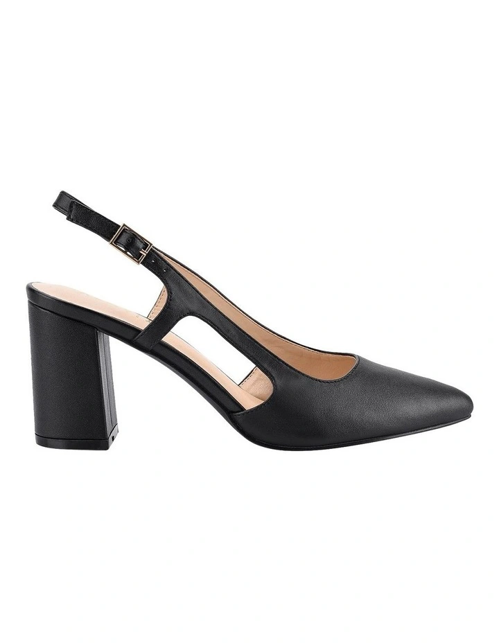 Enrique Sling Back Block Heels in Black