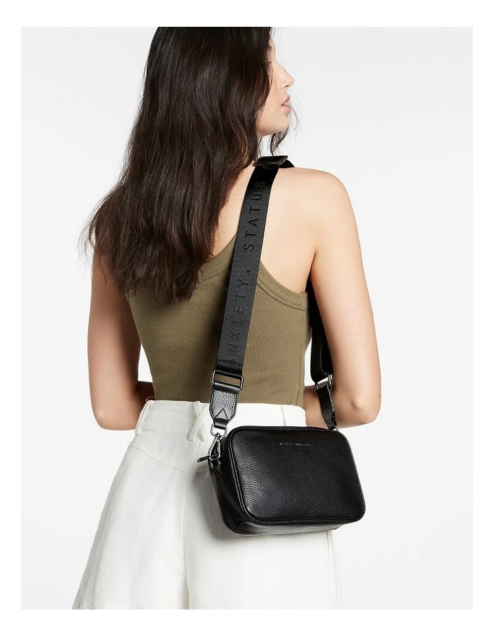 Plunder Zip Top Crossbody Bag in Black