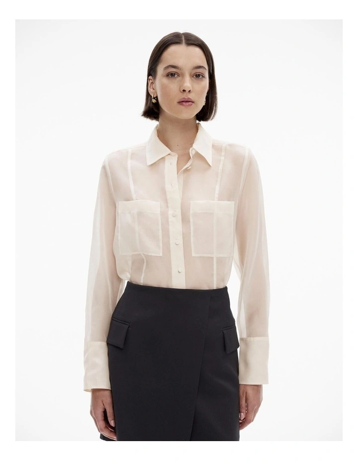 Silk Organza Shirt in Cream