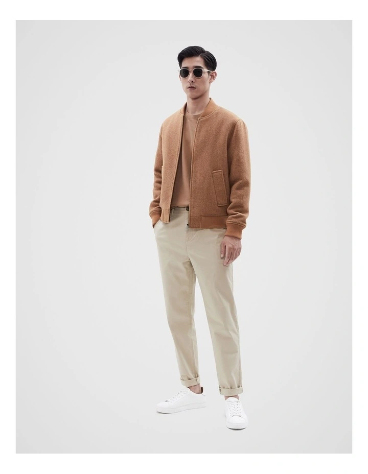 Melton Bomber Jacket in Oatl Marle