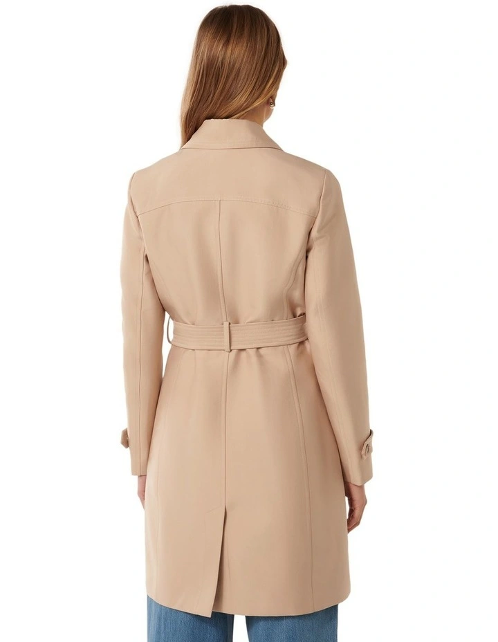 Alicia Short Trench Coat in Beige