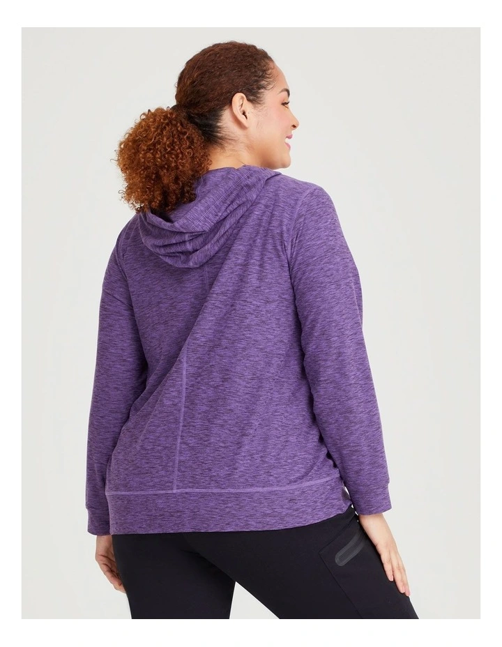 Half Zip Top in Purple Marle