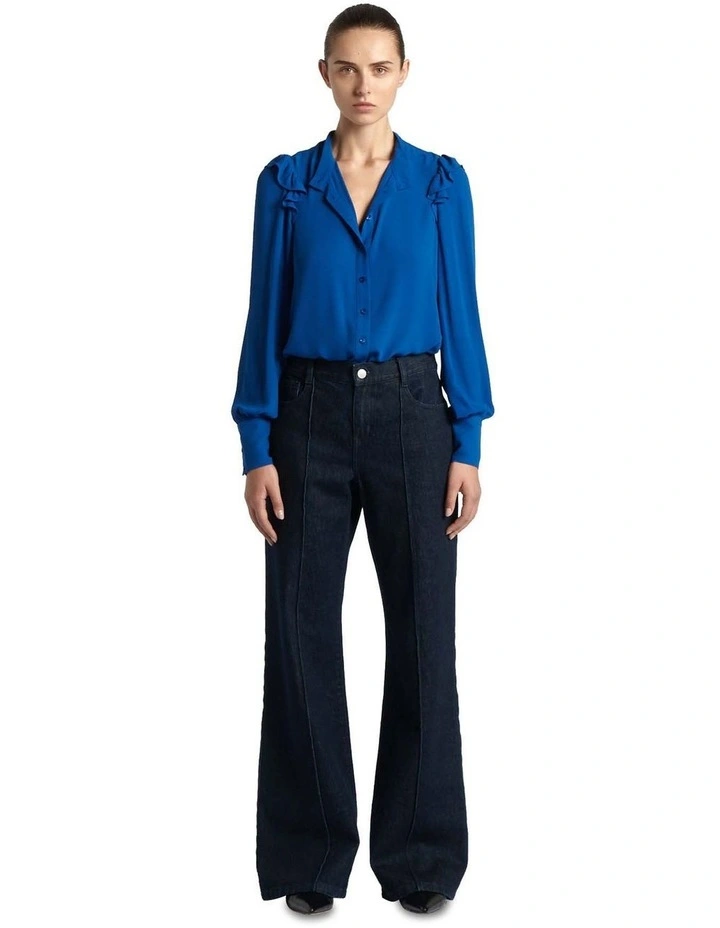 Recycled Georgette Blouse in Cobalt