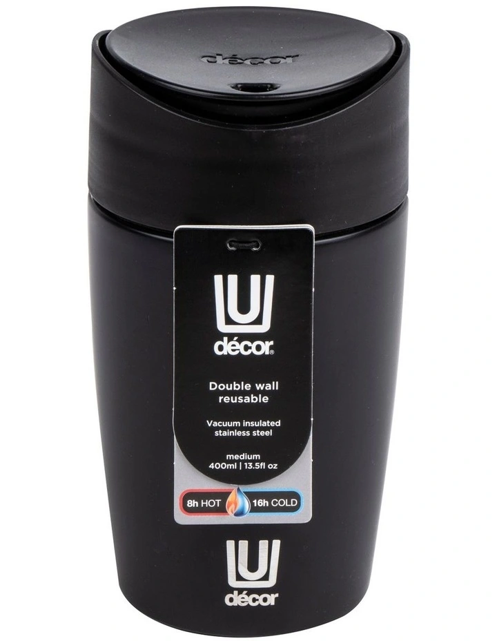 Insulated Double Wall Travel Cup 400ml in Stainless Steel