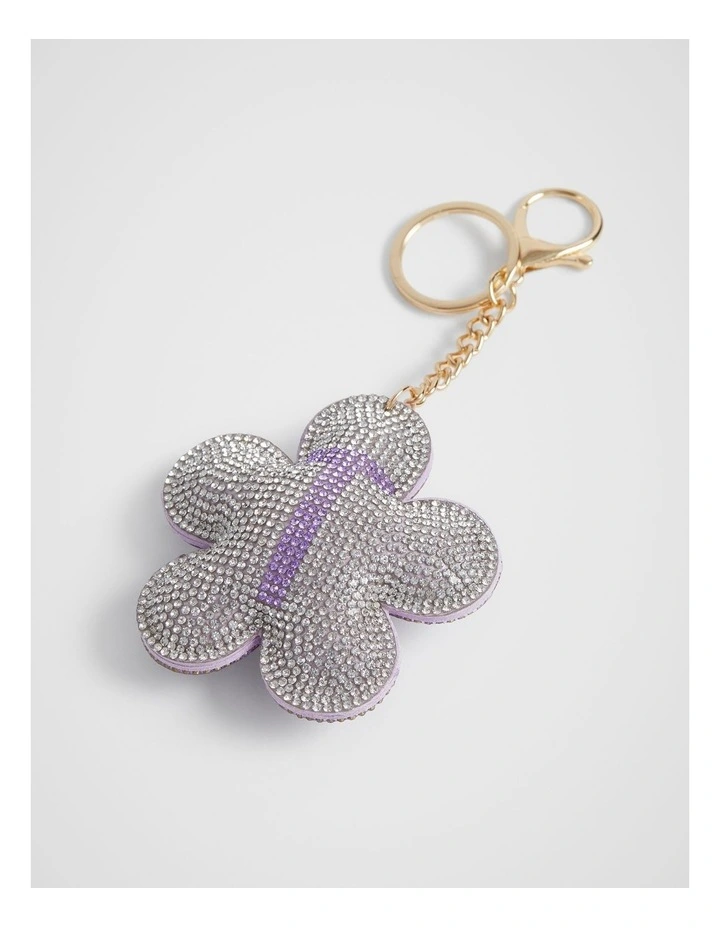 Daisy Initial "T" Keyring in Purple