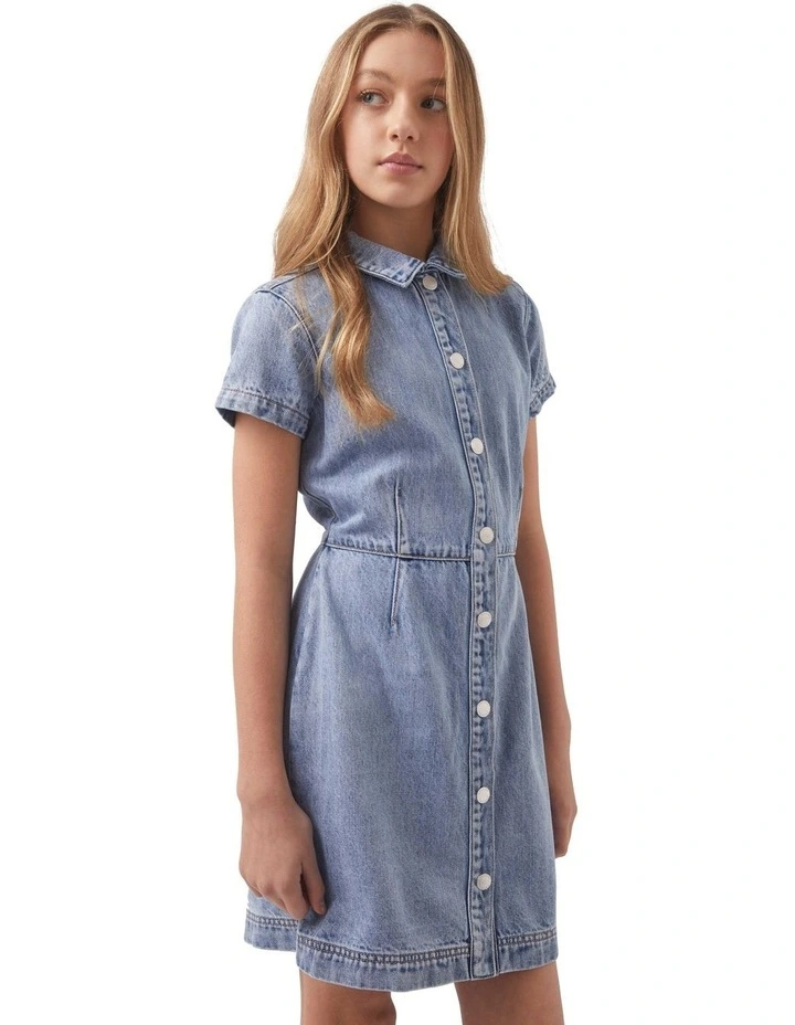Hattie Denim Dress in Orlando Blue