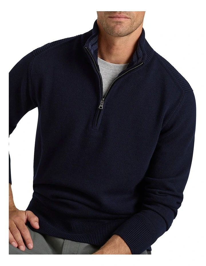 Perry Half-Zip in Navy