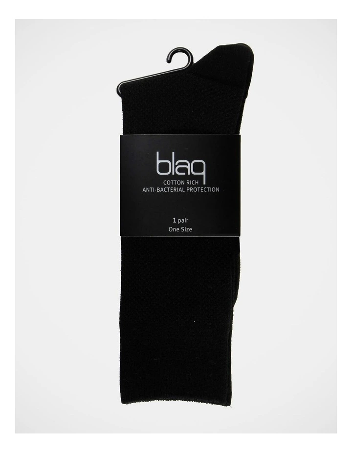 Cotton Waffle Business Sock Black