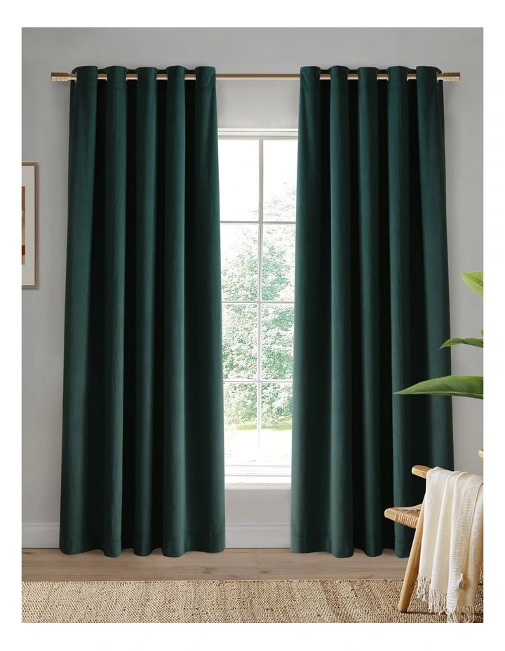 Blockout Eyelet Curtains Twin Pack in Green