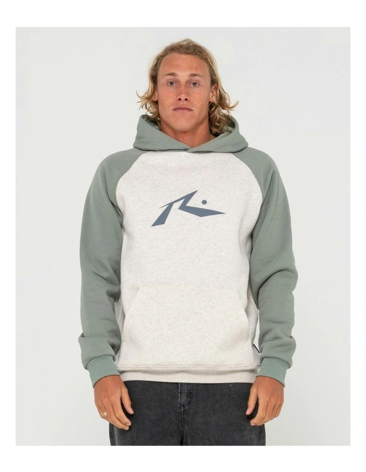 Chop Out Raglan Hooded Fleece in Green