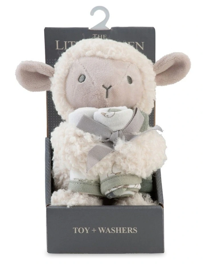 Plush Toy & Washers Farmyard Lamb