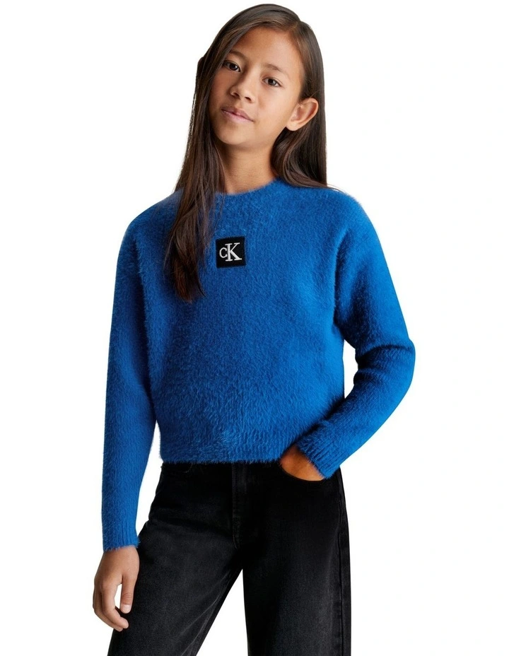 Monogram Soft Sweater in Kettle Blue
